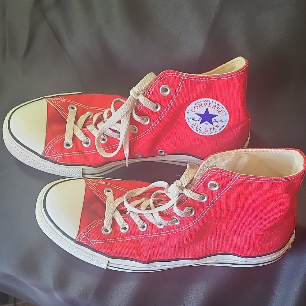 Converse Mens Red High-Top Sneakers